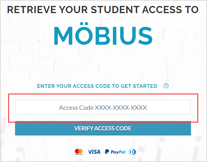 Your 12-character access code is entered in the first field of the Webstore page.